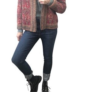 Joe's Jeans Women 27 Skinny Cropped Cuff Jeans in Brussels Dark Wash Mid-Rise